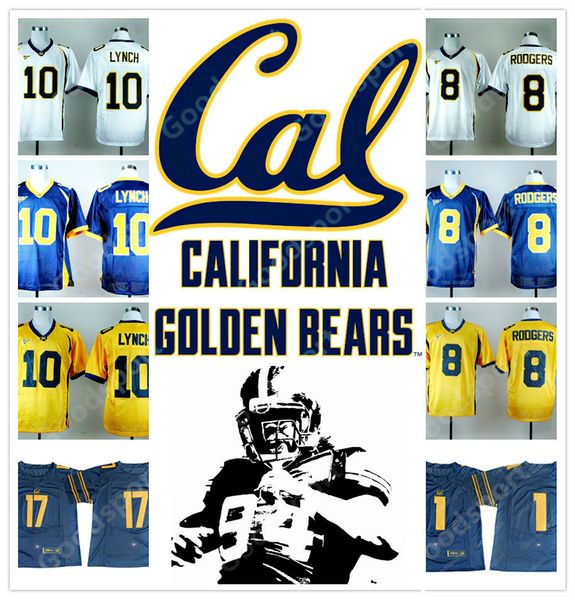 

new ncaa california golden bear college marshawn lynch 10 aaron rodgers 8 17 desean jackson stitched jersey football 2018 hot, Black;red
