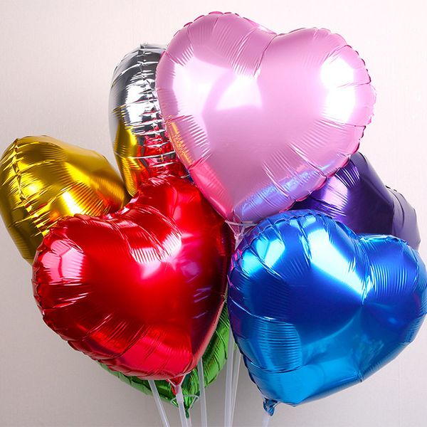 30 pcs 18 polegadas Coração Folha de Balão de Hélio Decoração de Aniversário Rosa Vermelho Azul Verde Roxo Ouro Prata Escolha a Cor