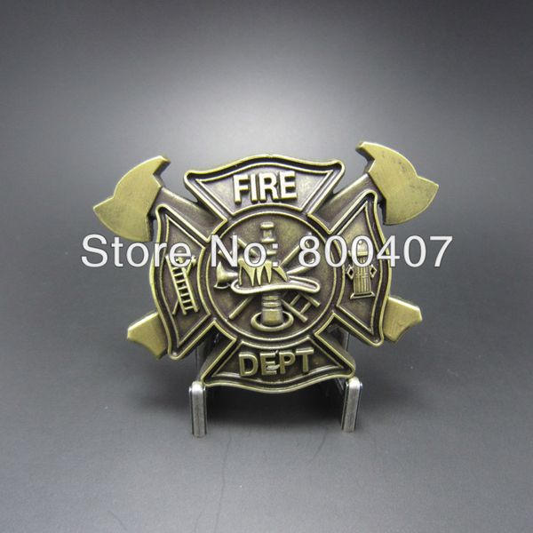 

retail antique brass plated fire firefighter belt buckle buckle-oc010ab fast delivery ing, Black;brown