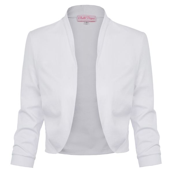 

Bolero Shrug Women Casual 3/4 Sleeve Cropped Basic Stitch Spring Short Stretchy Outerwear Womens Coats Slim Outwear Tops Jacket