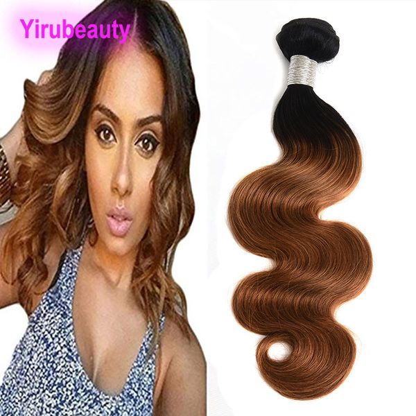 Brésilien 1B/30 Extensions de Cheveux Humains Un Bundle Cheveux Vierges Double Trames Vague de Corps Tisse Remy Cheveux 10-28 pouces 1B 30