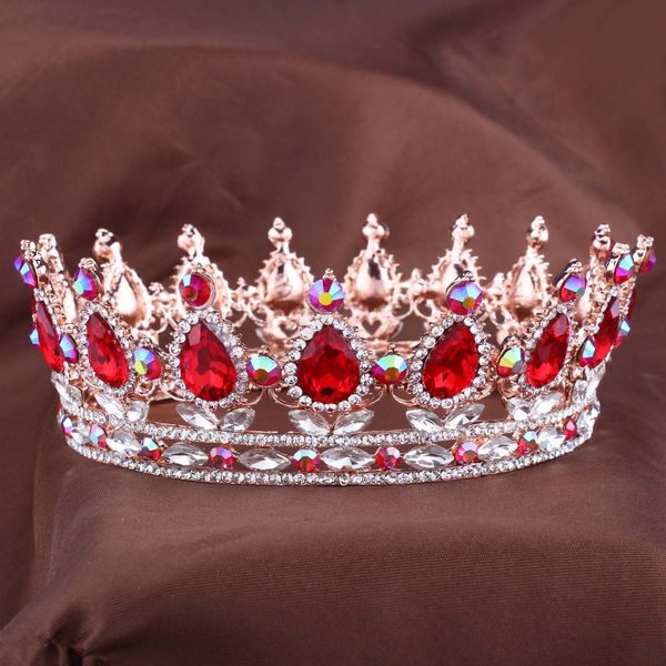 

Hot European Designs royal king queen crown rhinestone tiara head jewelry quinceanera crown Wedding bride Tiaras Crowns Pageant X912