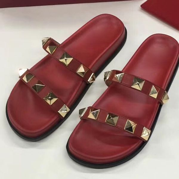 

2018 new rubber slide sandal slippers fashion design women with box classic ladies summer flip flops size35 -40, Black