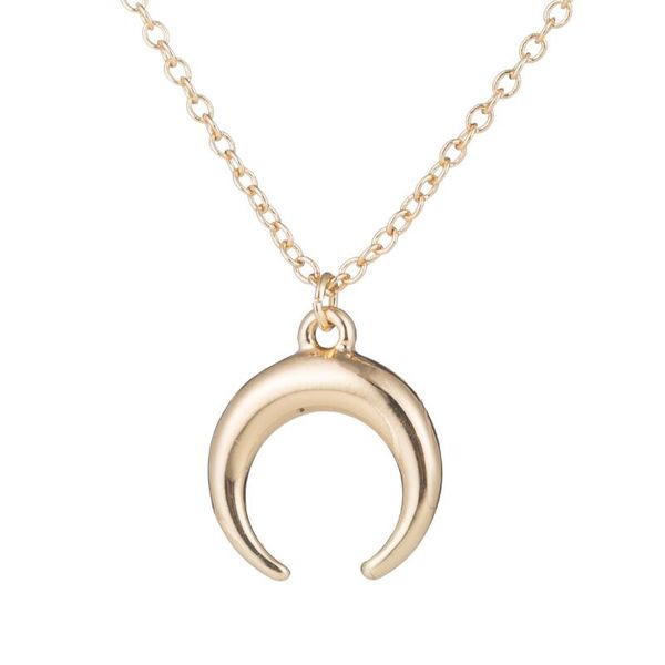 

vintage cresent moon horn pendant necklace women necklaces & pendants statement necklace jewelry bijoux femme, Silver