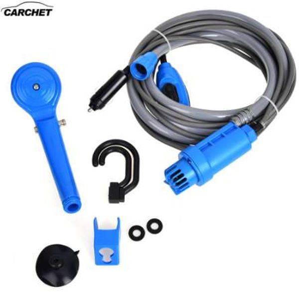 

carchet car washer 12v outdoor camping travel pet high pressure caravan camper electric portable car washer shower blue color