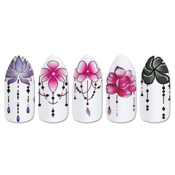 

new arrival women girls flower nail stickers pendant 3d nail art stickers decal tips diy jewelry manicure tatoos, Black