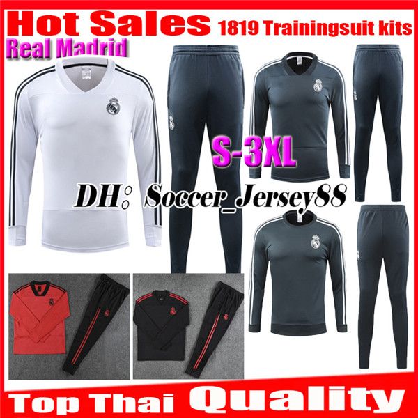

2018 2019 real madrid training suit kits tracksuit jacket soccer jersey benzema bale kroos modric isco navas asensio marcelo football shirt, Black;yellow