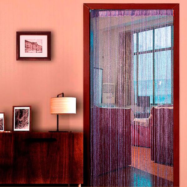 Shiny Tassel Flash Silver Line String Curtain Window Door Divider