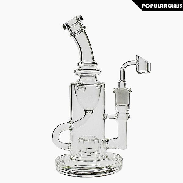 

SAML Бонг 9 дюймов Tall Klein Dab Rig Glass Klein Oil Rigs Ресайклер кальянокурения Clear Blue совместный размер 14.4mm PG5089 (FC-Klein)