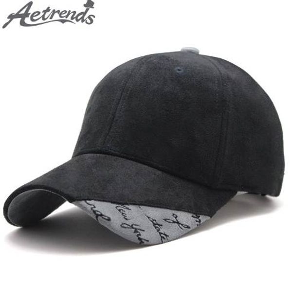

[aetrends] new suede fabric baseball cap men women cotton snapback hats z-6244, Blue;gray
