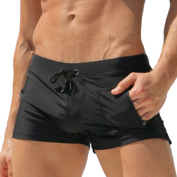 

new men swimwear swimsuits brand men's swimming boxer shorts trunks swim beach sea surf board shorts pocket plus size