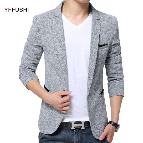 

yffushi 2017 new men suit jacket grey/black wedding groom men's blazer masculino americanas hombre business casual style, White;black