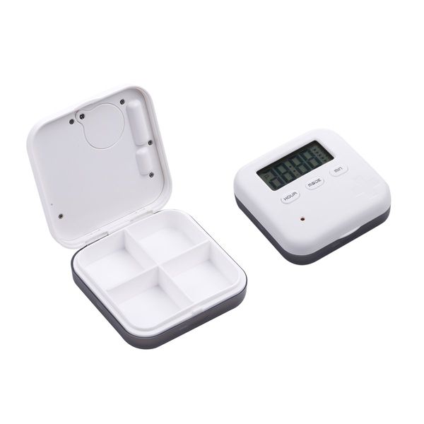 

portable pill case box for 4 and 6 slots cross pill organizer container can set reminder time square tablet case storage hold fhh7-1273