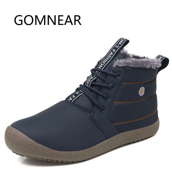 

gomnear waterproof hiking shoes with fur winter sneakers for men outdoor tourism mountain climbing shoes athletic hunting boots