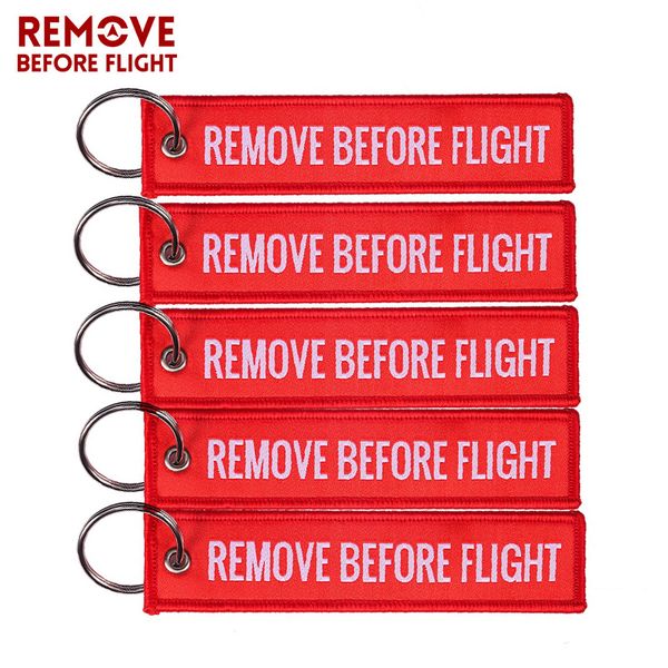 

remove before flight woven keychains special luggage label red chain keychain for aviation gifts keyring jewelry 5 pcs/lot, Silver