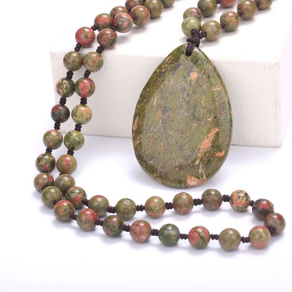 

fashion jewelry pendant wholesale for women necklace long water drop pendant unakite chinese style necklace fashion party larg, Silver