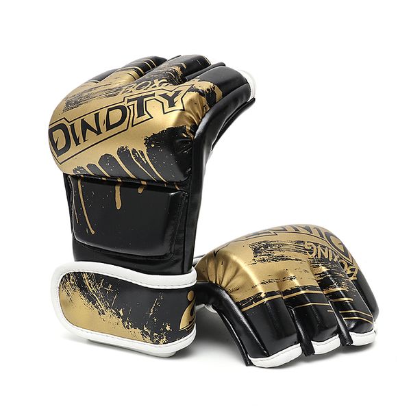 

Перчатки для взрослых Толстые боксерские перчатки MMA Половина укуса Sanda Taekwondo Fight M