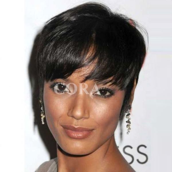 Short Wigs Rihanna Pixie Cut Short Hair Style Cuts Brazilian Human