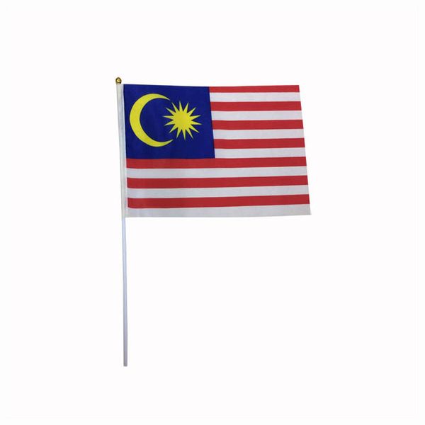 

5.5 x 8.2 inches malaysia flag 14 x 21 cm polyester banner for celebration decoration 100 p c s/lot