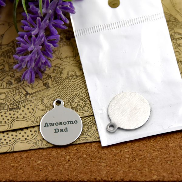 

40pcs--"awesome dad"stainless steel charms more style for choosing diy charms pendants for necklace, Bronze;silver