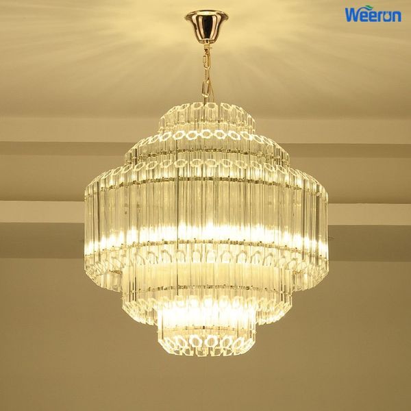 Latest Styles Plum Shape Clear Glass Rod And Gold Light Stand Ceiling Lights Fixture Lamps Chandeliers Pendant Lights Lighting With Ledbulbs Pendant