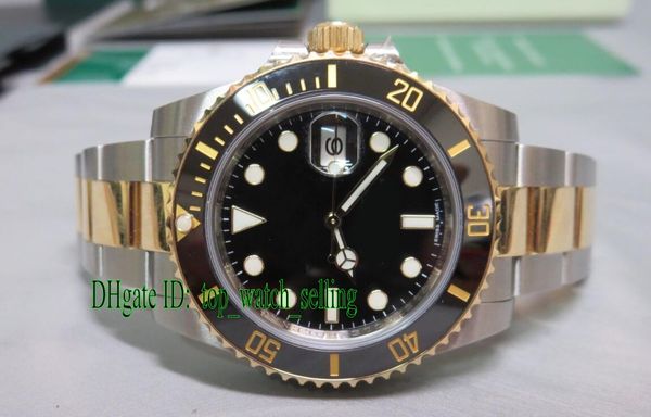 

watch mens 8kt gold & ss perpetual black ceramic bezel 116613 116613lb 116613ln asia 2813 movement automatic watches, Slivery;brown