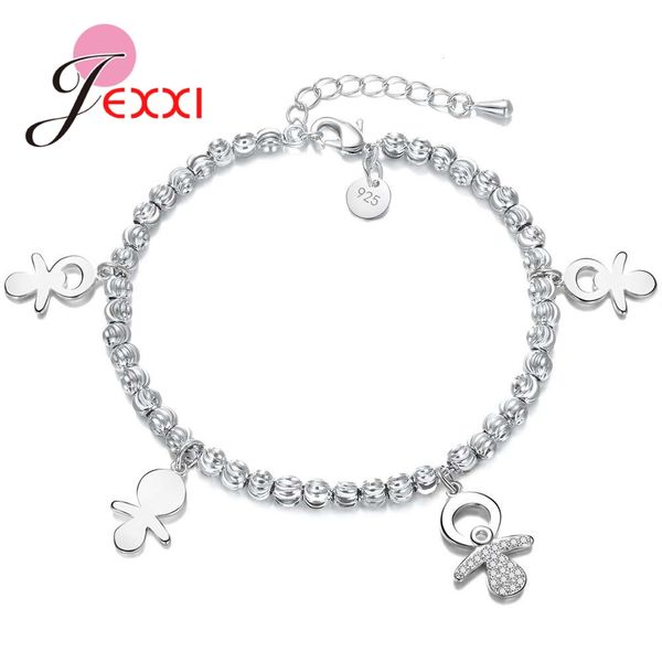 

jexxi selling cute shape bracelets 925 100% sterling sier cubic zirconia for women female anniversary pretty ing, Golden;silver