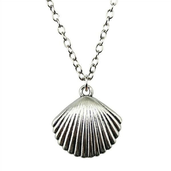 

wysiwyg 5 pieces metal chain necklaces pendants vintage necklace handmade shell 25x24mm n2-b10488, Silver