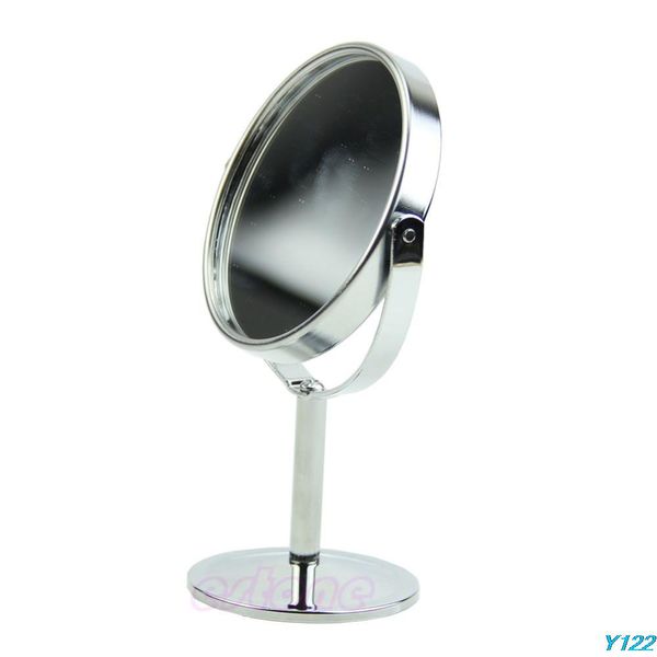 

women mini circular makeup cosmetic dual 2sided normal + magnifying stand mirror
