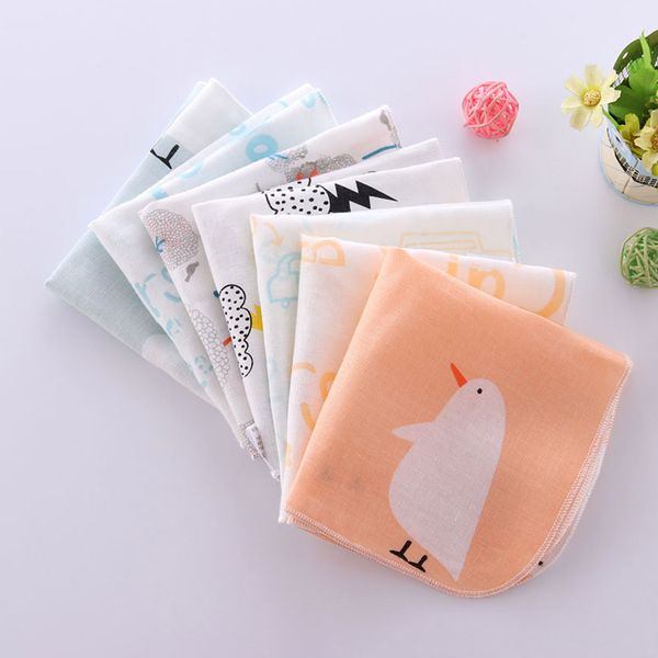 

cute cotton baby face towel absorbent drying handkerchief with gauze face cloth 28*28cm square towels