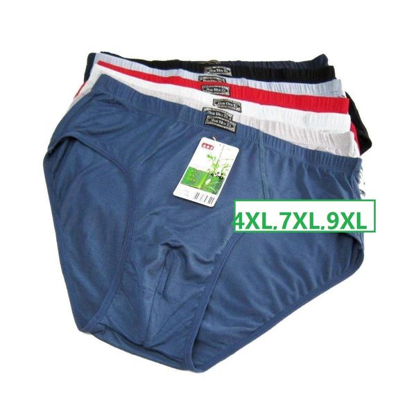 

4xl,7xl,9xl solid briefs mens underwear male panties bamboo fiber comfortable breathable underwears 4pcs/lot, Black;white