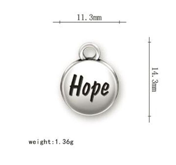 

message hope charm metal antique silver plated other customized jewelry, Bronze;silver