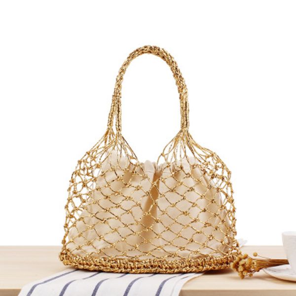 

2018 new woven handmade shoulder bags women hollow out handbags casual holiday beach bags drop shipping summer