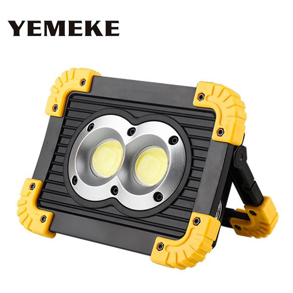 

20w cob portable spotlight 400lm 4 modes 18650 battery rechargeable usb portable led spotlight floodlight for hunting camping