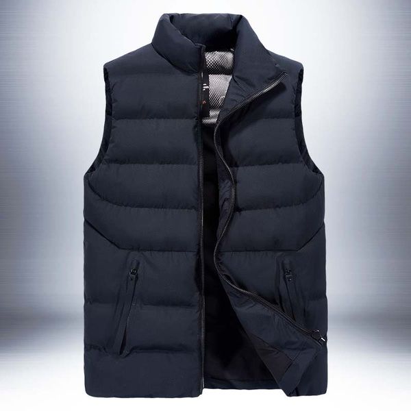 

autumn winter jacket sleeveless coat men casual down vest polyester heated waistcoat wide-waisted men clothing, Black;white