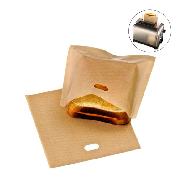 Resistente al calore non appiccicoso bruschette per pane panino grill per grigliate microonde sacchetti Riutilizzabili sacchetti per tostapane in fibra di vetro rivestita