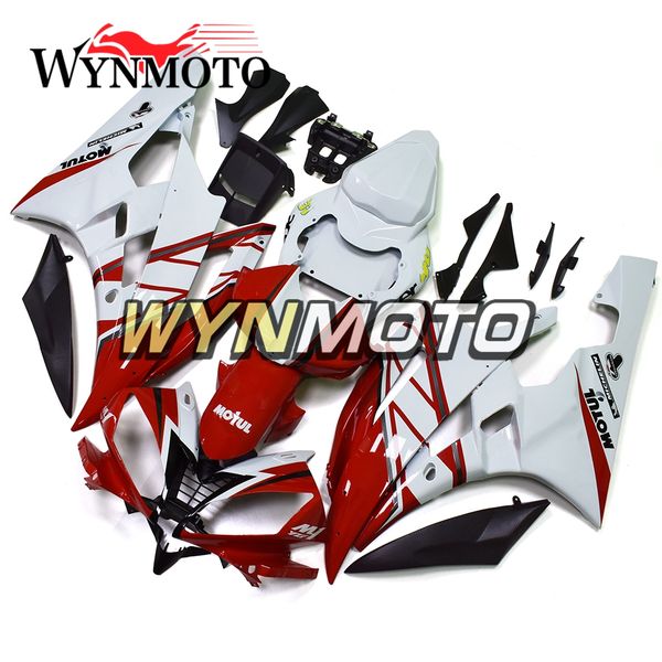 

full fairings yamaha yzf1000 r6 2006 2007 06 07 injection mold bodywork motorcycle fairings covers gloss red white body kits carenes hulls