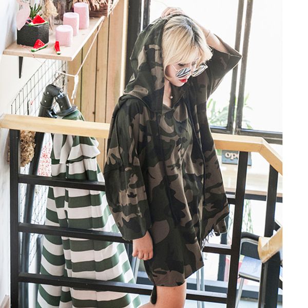 

fashion killa hoodie dress womens sweatshirts hoodies cotton women dress long sleeves hooded camo loose casual long dresses, Black