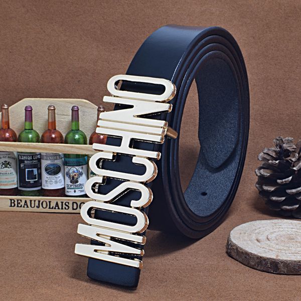 

2018 New Mos brand designer kids real leather belts children Letter buckle Leisure waist strap/waistband children Belts wide 2.3cm