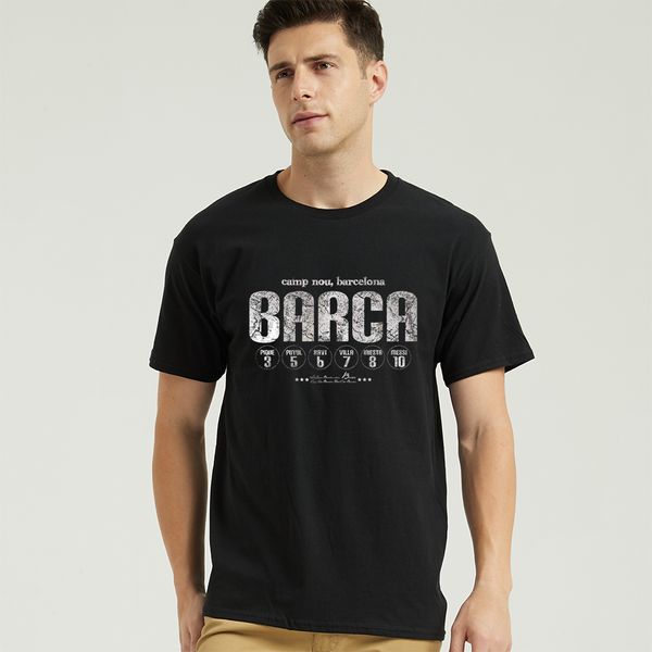 

Barca ФК Барселона графический Tee повседневная мужская футболка пике Пуйоль Хави ви