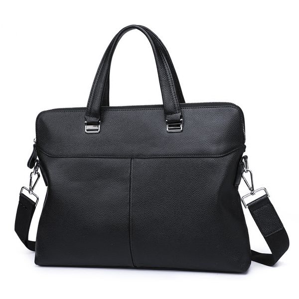 

business men briefcases genuine leather fashion bags men handbags soft cowhide totes shoulder 14 inch lapbag for document