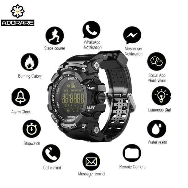 

adorare smart watch bluetooth remote control notification pedometer sport watch alarm long time standby wristwatch for men, Slivery;brown