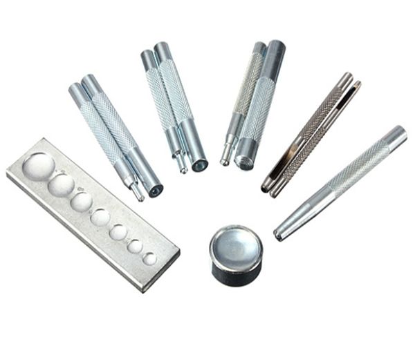 11 Pçs / set DIY ofício de Couro Ofício De Couro De Metal Ferramenta Die Buraco Soco Snap Fastener Kit de Instalação Base de Rebite Setter Set