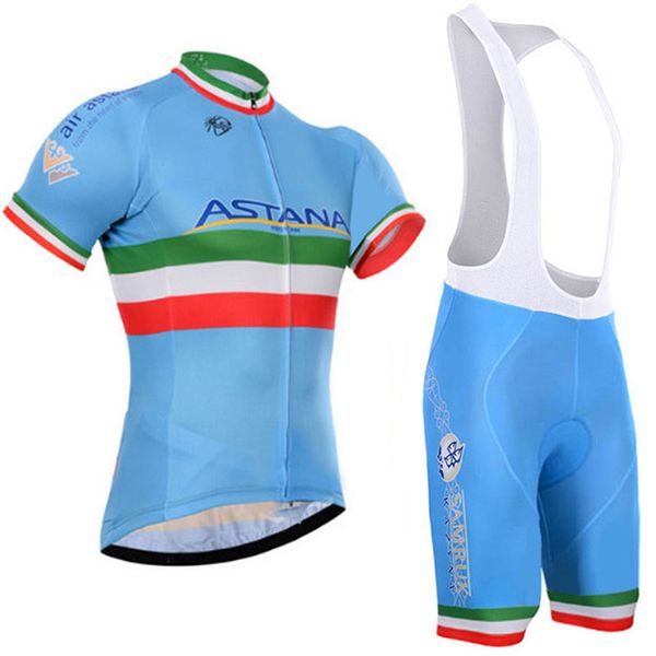 

Crossrider 2016 team astana cycling jersey bike short sleeve SET MTB Ropa Ciclismo PRO cycling clothing mens bicycle Maillot Culotte