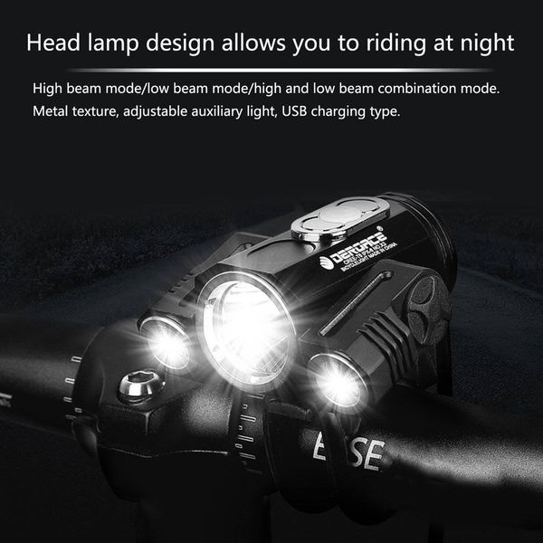 Adjustable Bicycle Headlight USB 3 Mode X3 T6 LED Bike Cycling Front Lamp with Headlight bracket