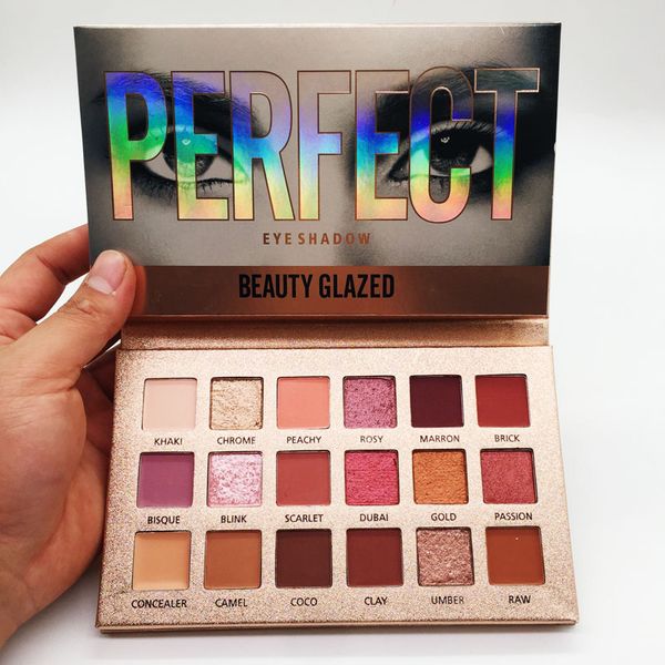 Maquiagem beleza vitrificada paleta de sombra perfeita 18 cores ultra pigmentada sombra new nus pro olhos marca cosméticos em estoque