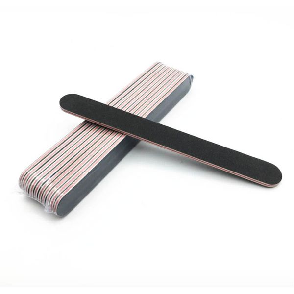 

10 pcs/lot black straight nail art sanding salon buffer nail files sandpaper manicures pedicure scrub art device tools