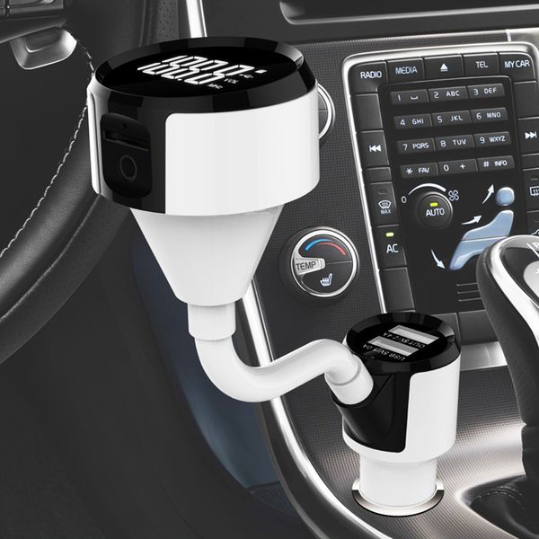 

matchstick dual usb car charger+fm transmitters +bluetooth 4.0 hands car kit,2.4a output,aux out mp3 player with screen