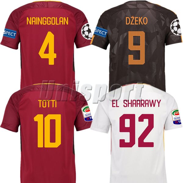 

2017 18 rome home away third occer jer ey totti dzeko nainggolan futbol a football cami eta hirt kit maillot roma