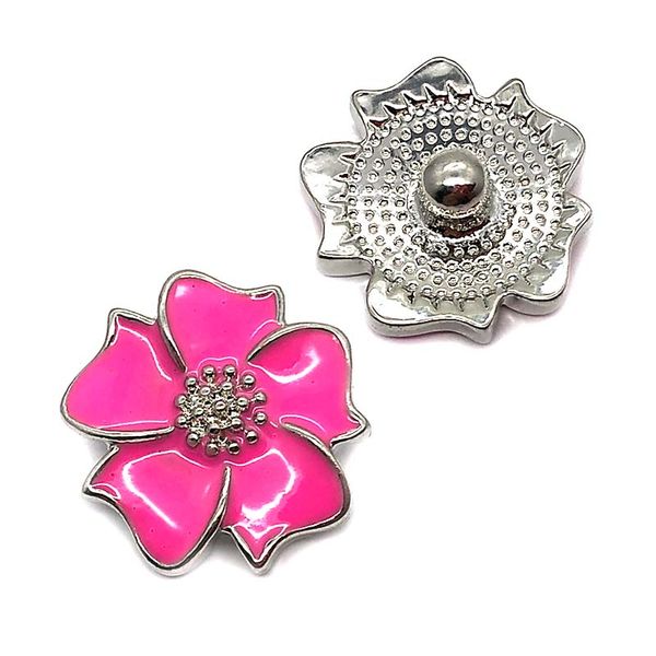 

wholesale w357 flower 3d 18mm 20mm metal snap button for bracelet necklace interchangeable jewelry women accessorie findings